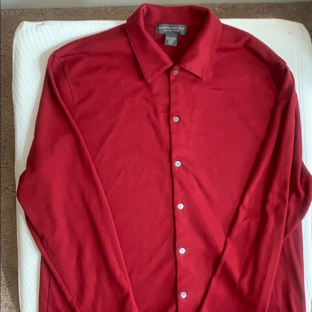 Banana Republic Red, XXL long sleeve button down